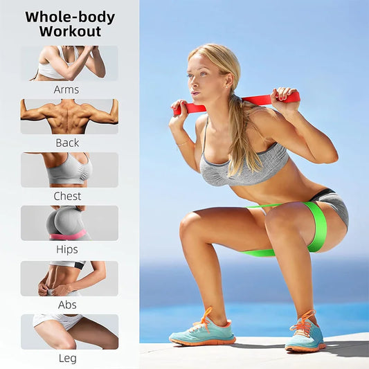 Different Resistance Bands Yoga Band Fitness Exercise Training Hip Tension Band Leg Squat Dance Elastic Loop Stretch Band.