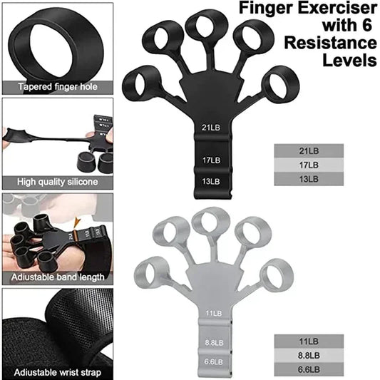 Hand Grip Strengthener Physical Tools Guitar Finger Trainer Training and Exercise Gym 6th Level Resistance Gripster Expander.