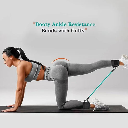 TPE Resistance Bands Ankle Straps Fitness Booty Band Squat Glute Workout Yoga Gym Equipment Guard Leg Strength Safety Extensions.