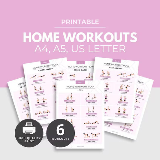 7-Day Home Workout Plan💪| Bodyweight &amp; Dumbbell Exercises | Printable PDF.